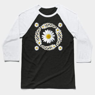 white daisies flower floral pattern blooming daisy blossoms Baseball T-Shirt